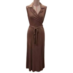 Anthropologie PORRIDGE Wrap Maxi Shirtdress Tan XS NWT